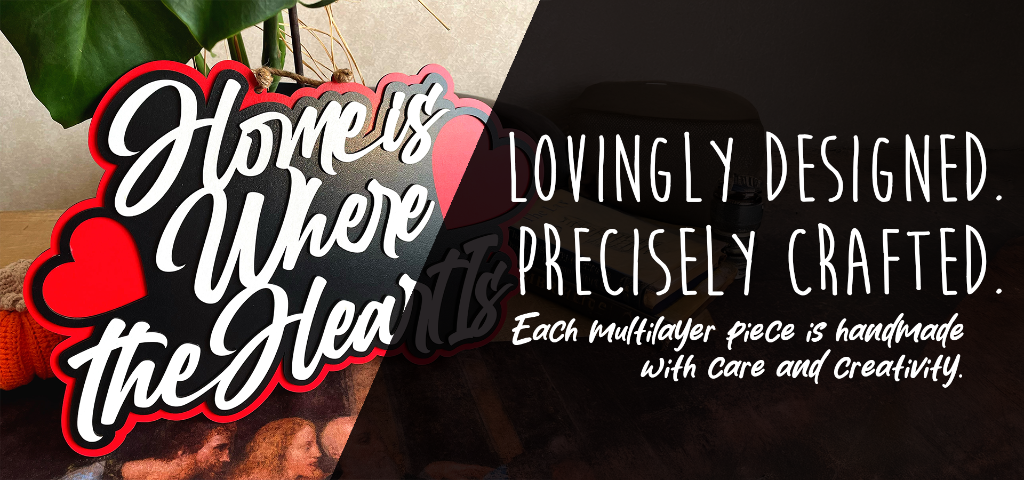 Home is Where the Heart is Multilayer Wooden Sign