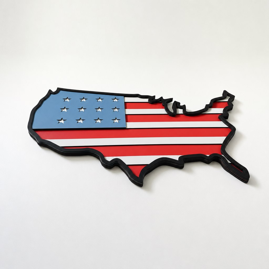 USA MAP FLAG View 2