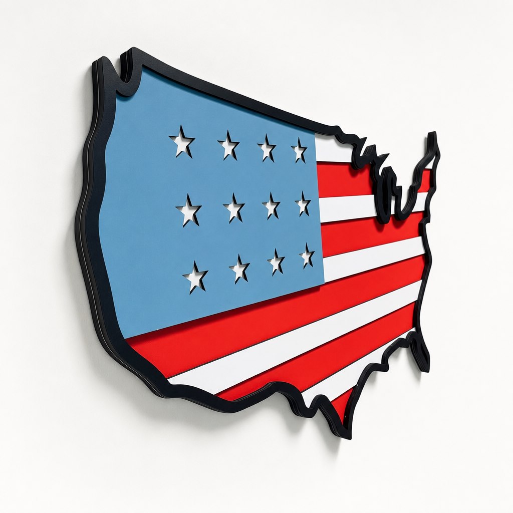 USA MAP FLAG View 3