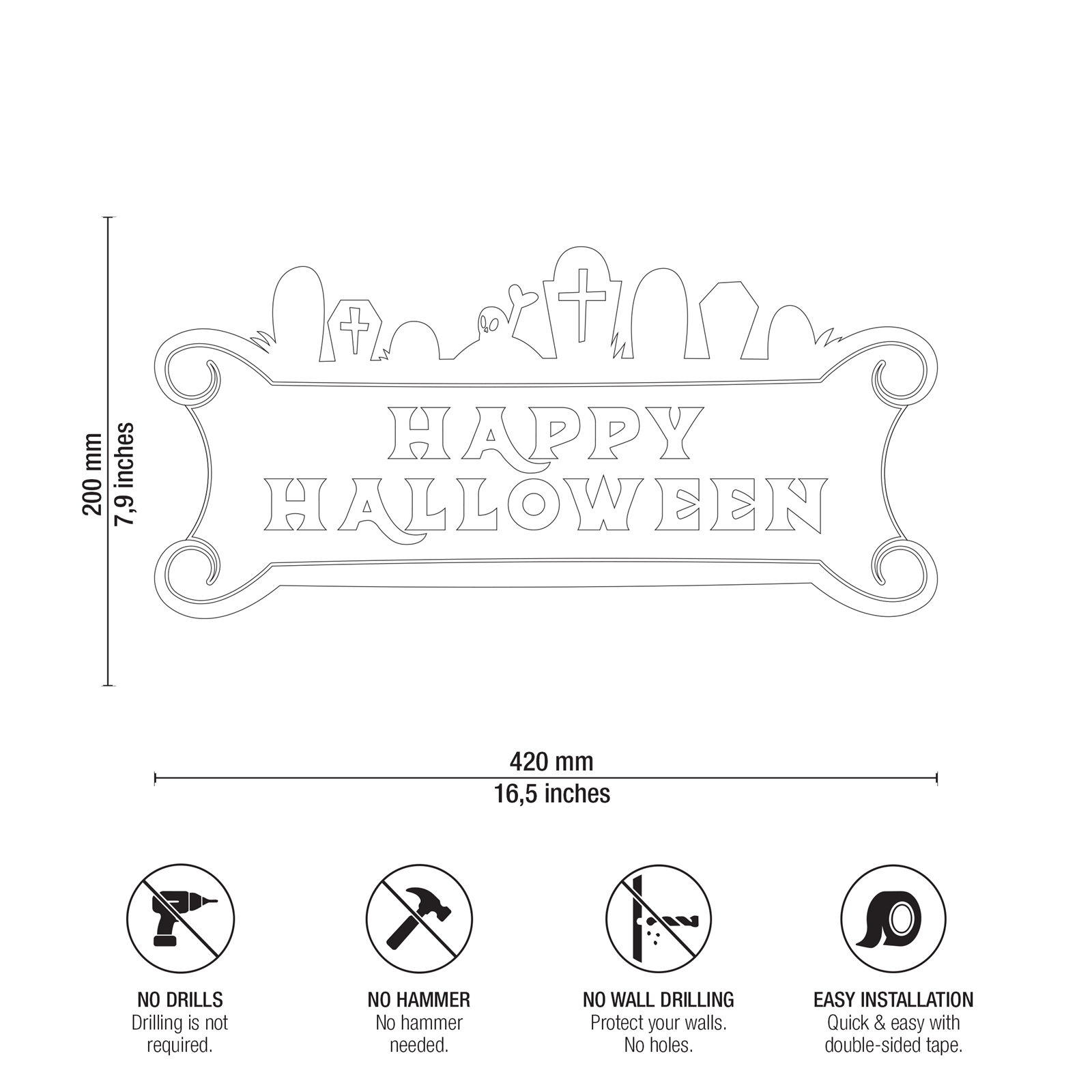 HALLOWEEN GRAVEYARD SIGN View 7