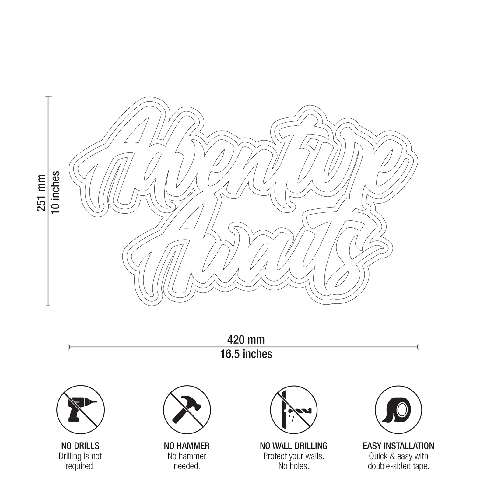 Adventure Awaits Technical Specifications and Dimensions Drawing