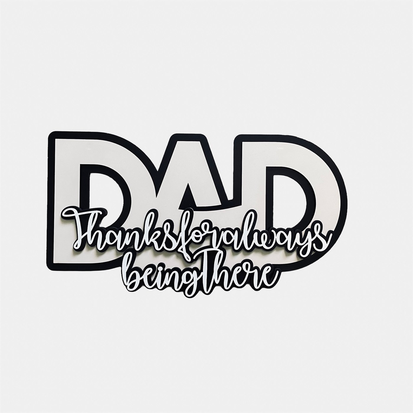 Dad Always There Multi-Layer 3D Wooden Wall Art Front Elevation
