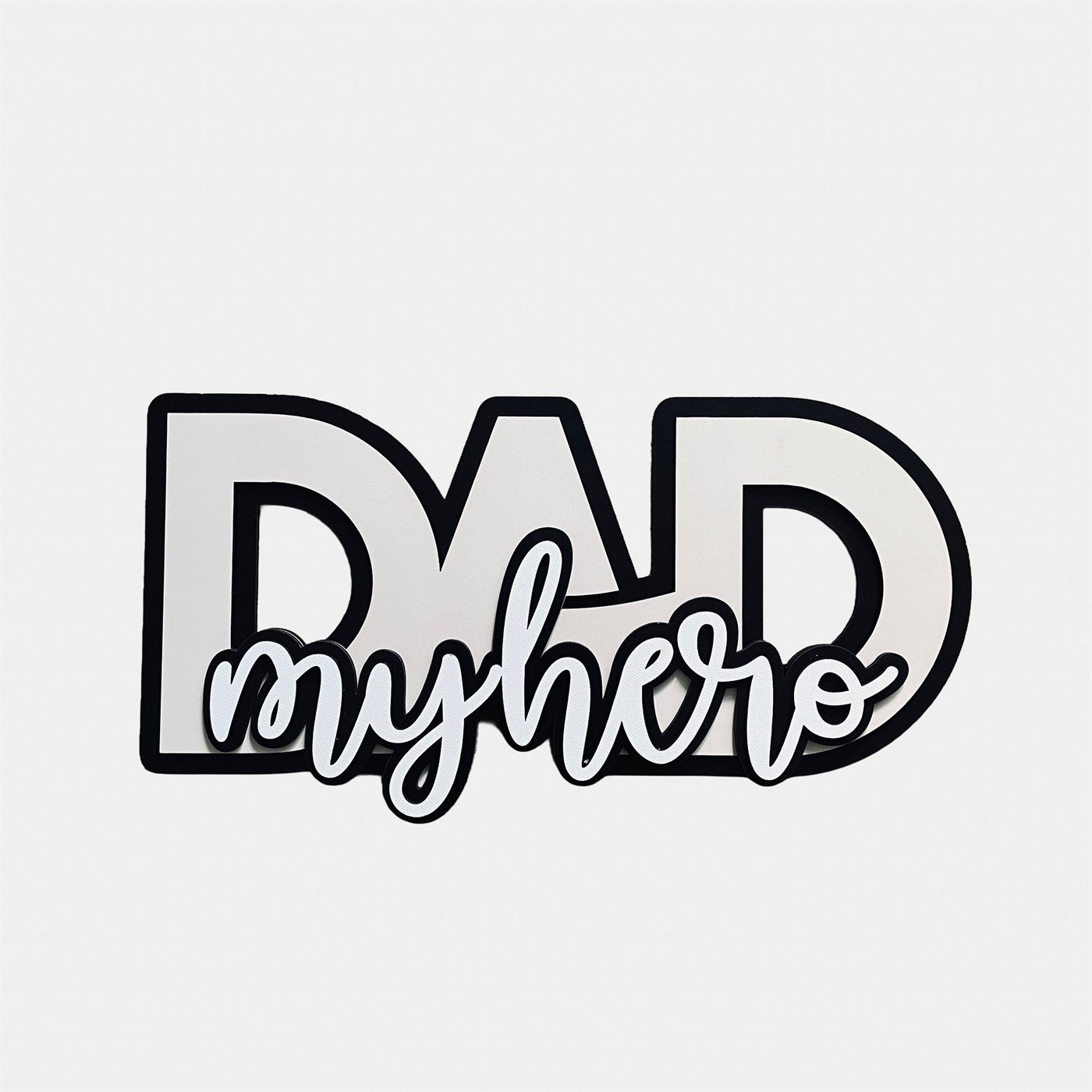 Dad My Hero Multi-Layer 3D Wooden Wall Art Front Elevation