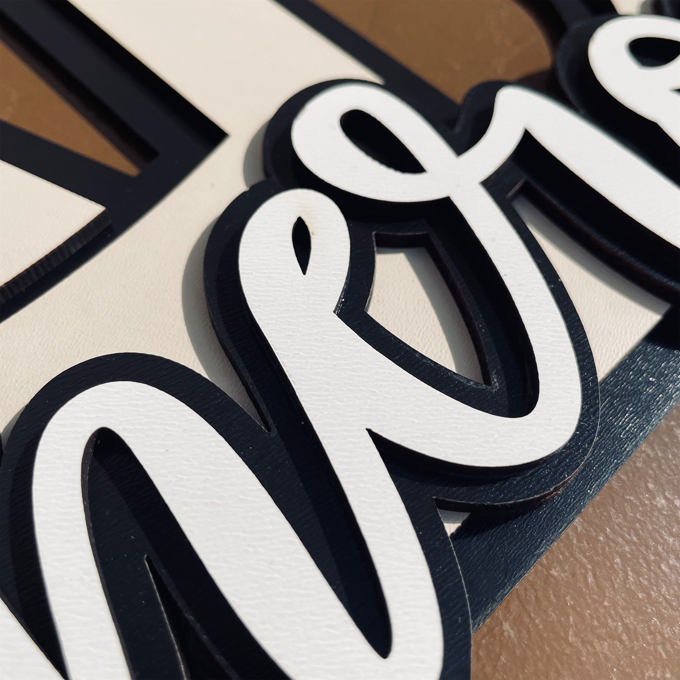 Dad My Hero Macro Detail of Lettering Contours and Edge Precision