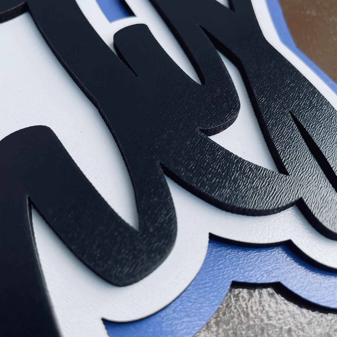 Good Vibes Only Macro Detail of Lettering Contours and Precision Laser Joinery