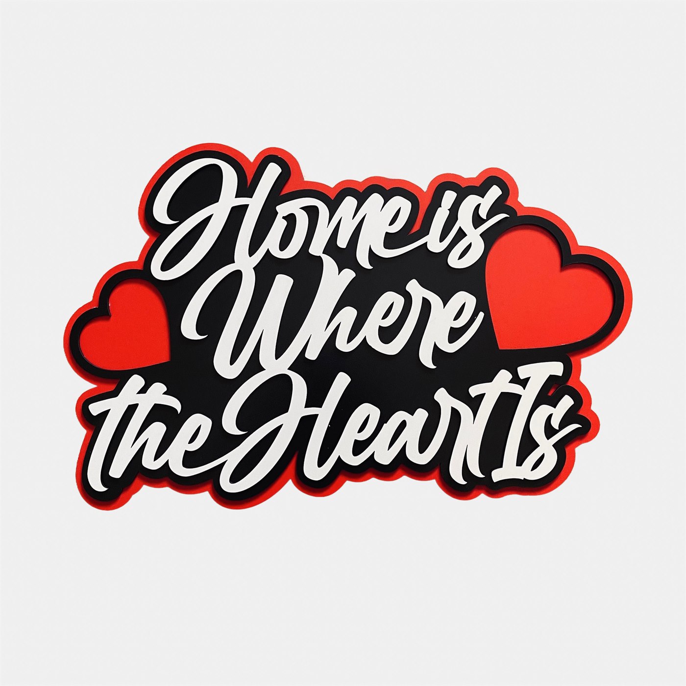 Home Is Where the Heart Is Multi-Layer 3D Wooden Wall Art Front Elevation