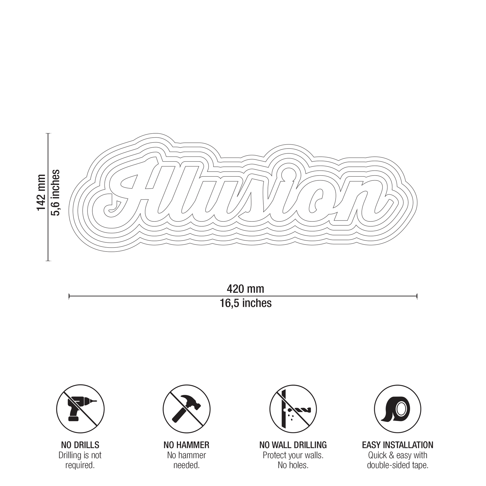 Illusion Technical Specifications and Dimensions Drawing
