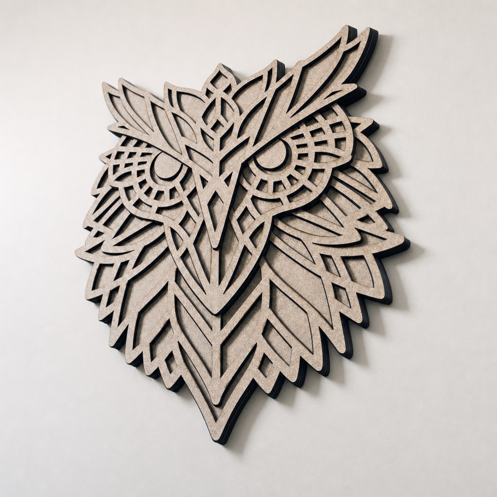 Mystic Owl Right Profile Highlighting Shadow Interplay