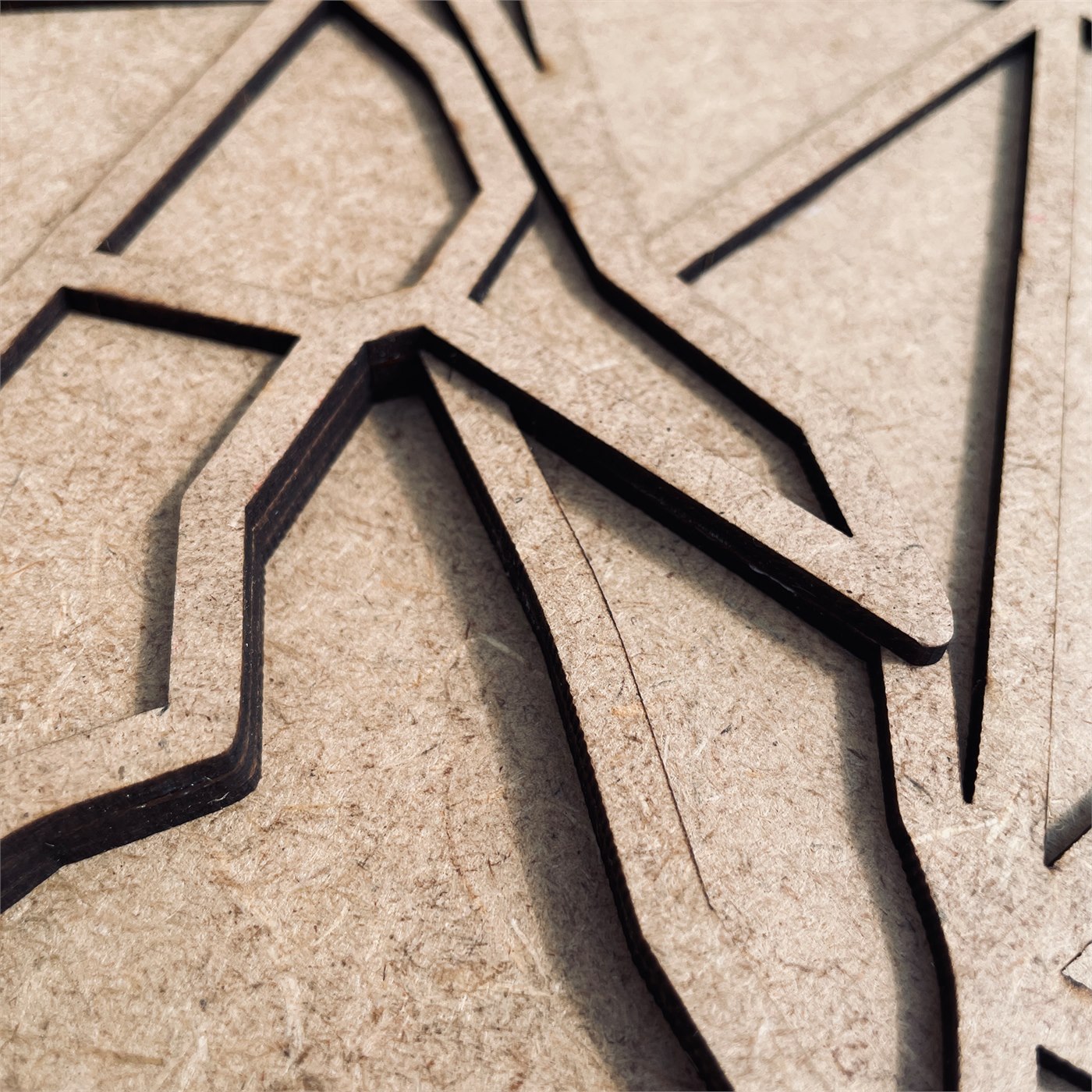 Origami Unicorn Macro Detail of Mane Creases and Laser Cut Contours