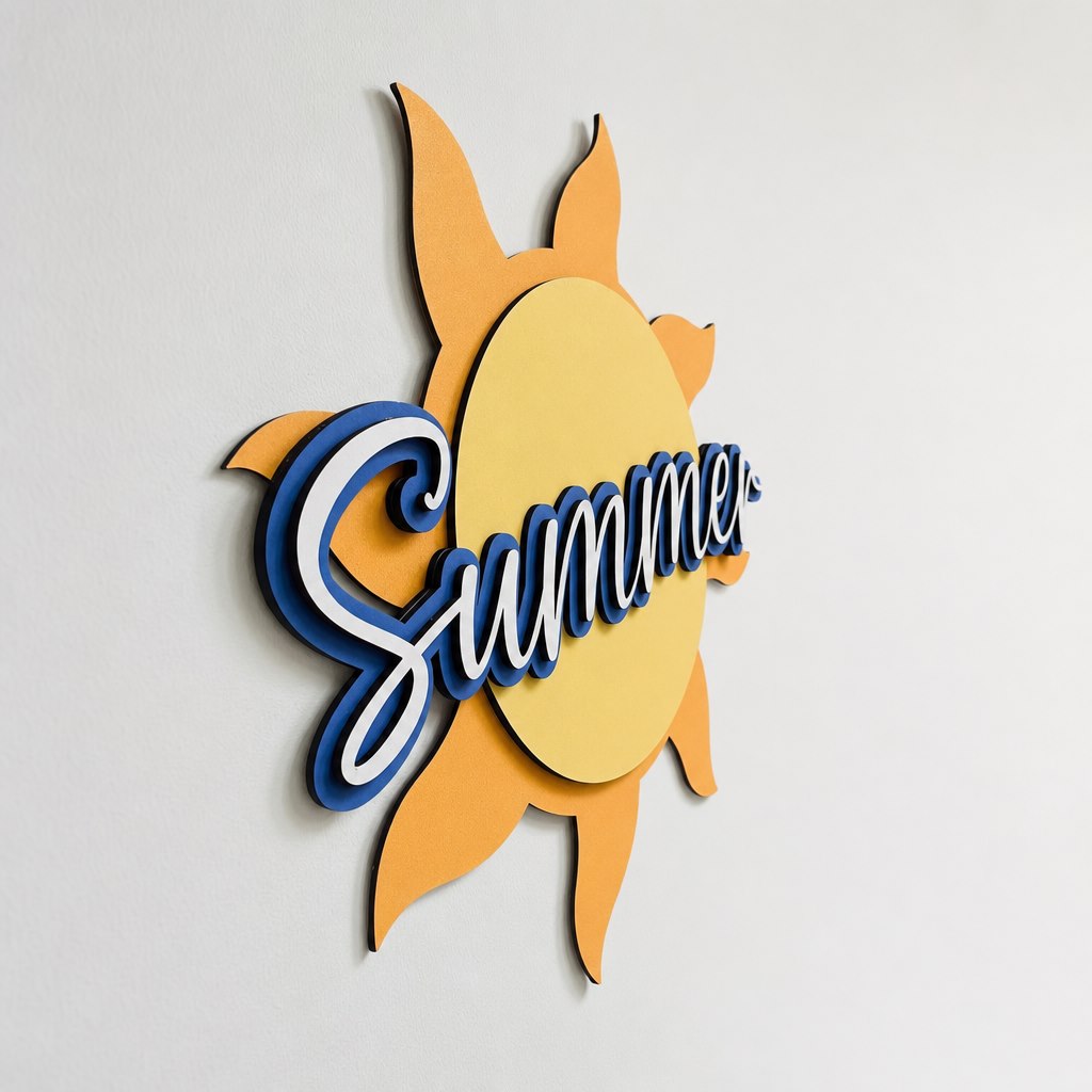 Summer Sunshine Left Profile Showing Multi-Layer MDF Thickness
