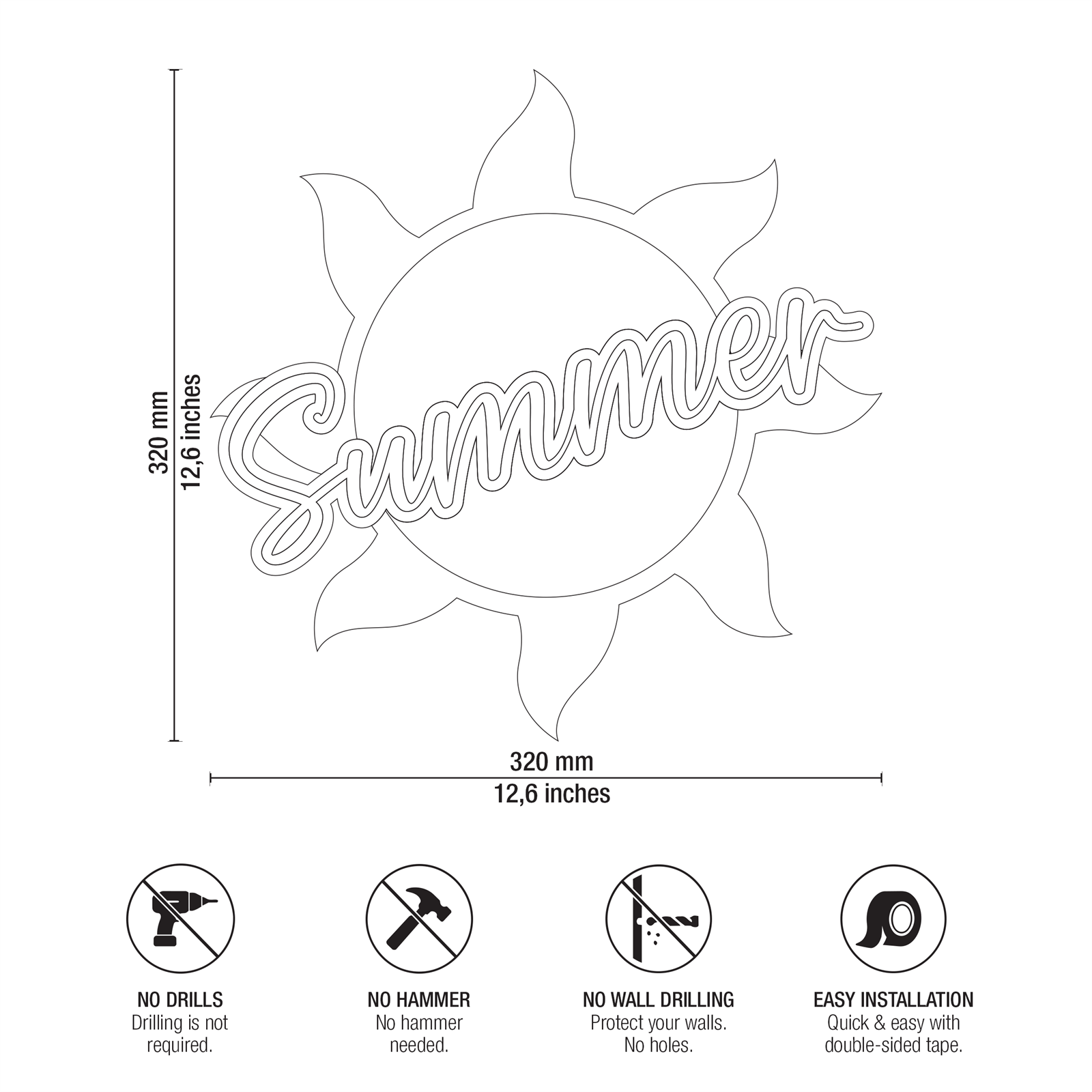 Summer Sunshine Technical Specifications and Dimensions Drawing