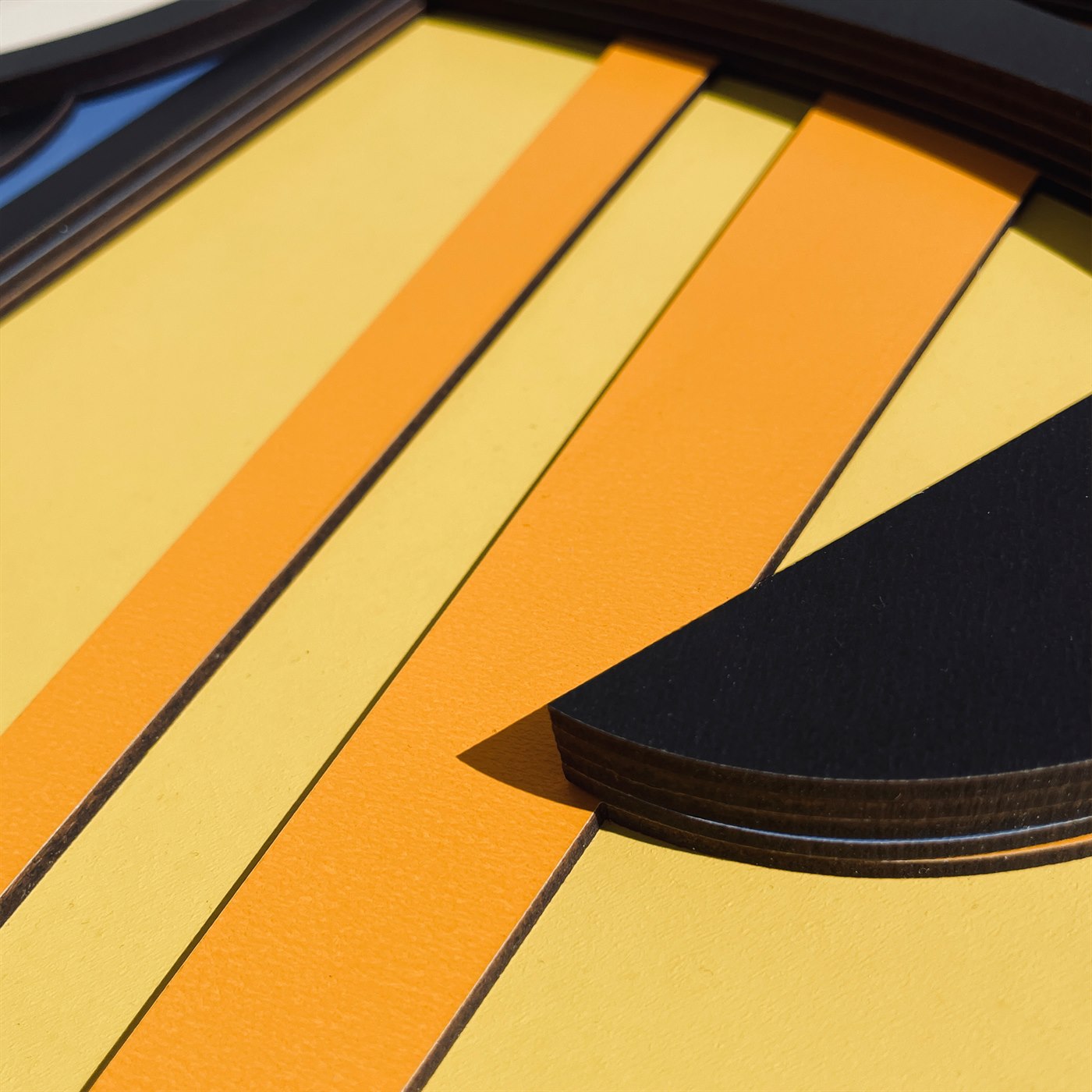 Tropical Sunset Macro Detail of Palm Fronds and Precision Joinery