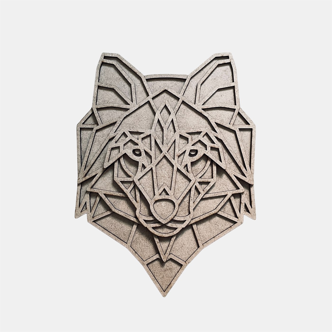 Wild Wolf Multi-Layer 3D Wooden Wall Art Front Elevation