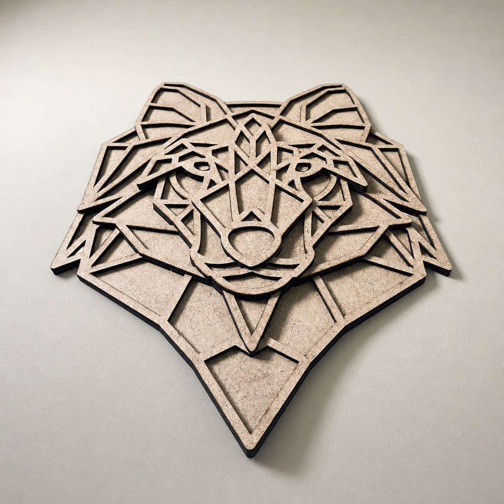 Wild Wolf Low-Angle Perspective on Wall