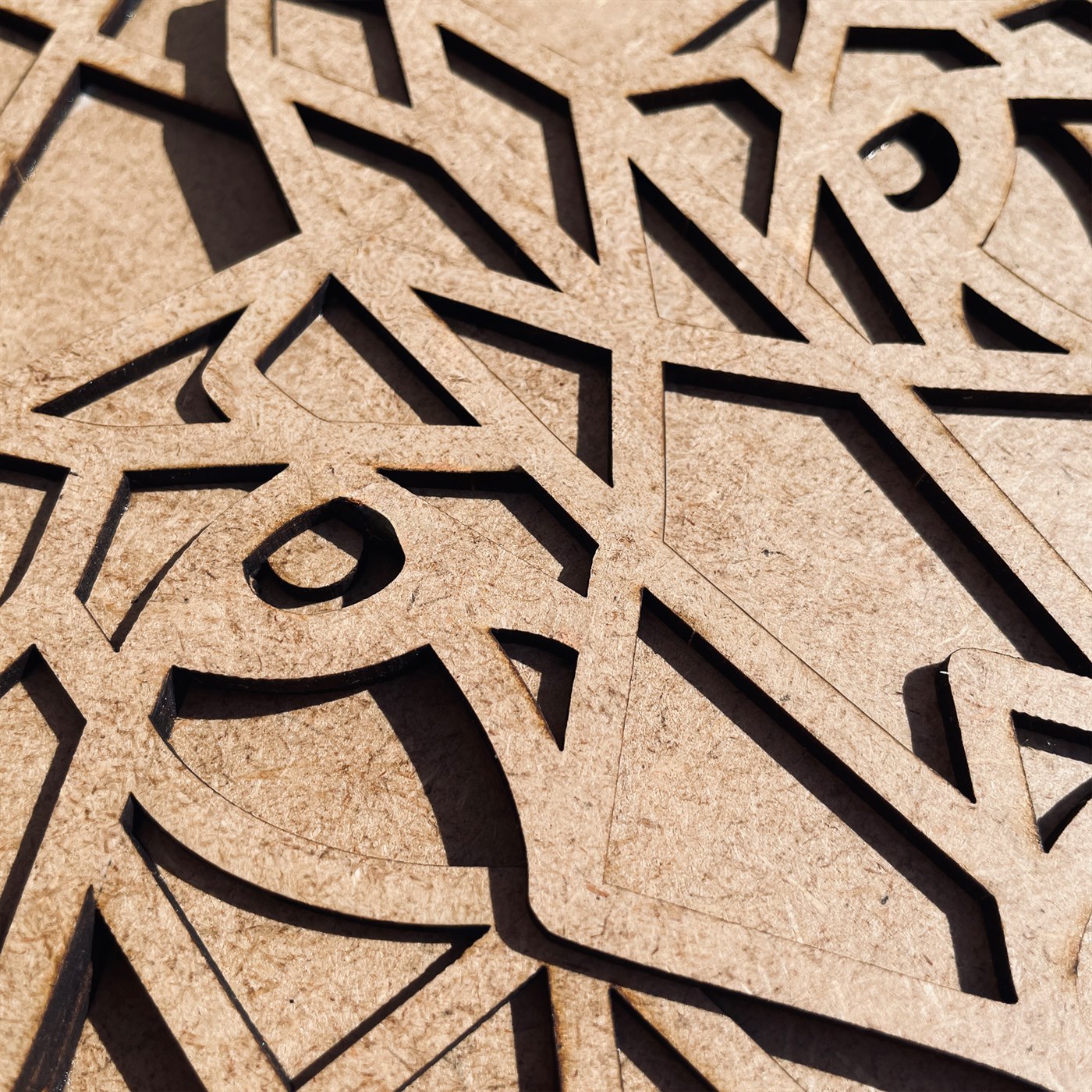 Wild Wolf Macro Detail of Eye and Forehead Wood Fiberboard