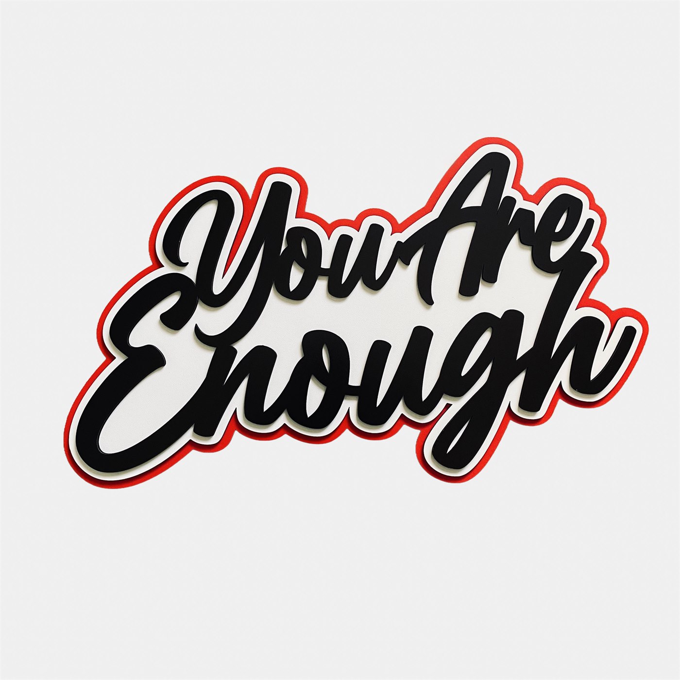 You Are Enough Multi-Layer 3D Wooden Wall Art Front Elevation
