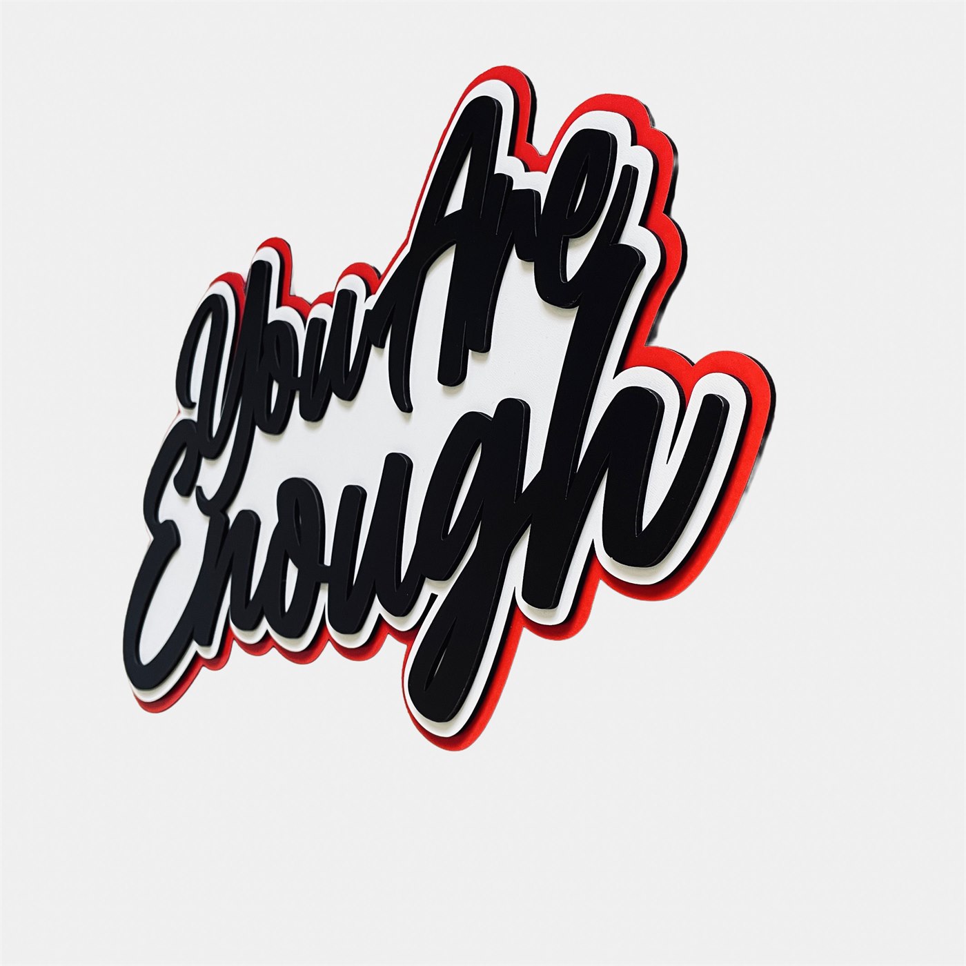 You Are Enough Right Profile Highlighting Dynamic Shadow Interplay