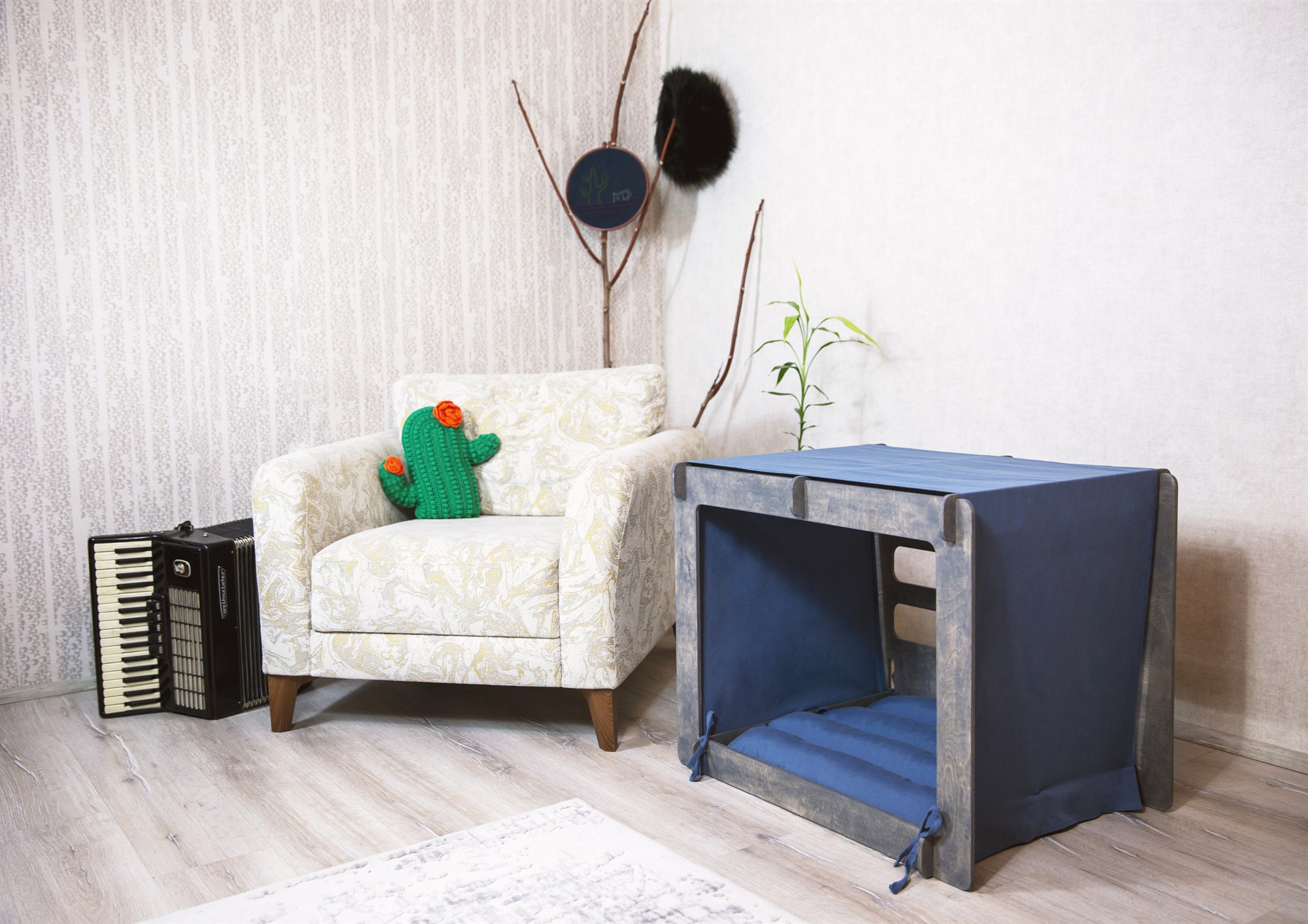 ARUVLUK SLATE GREY 05 / Solid Baltic Birch Wood Grain & Shadow Layers
