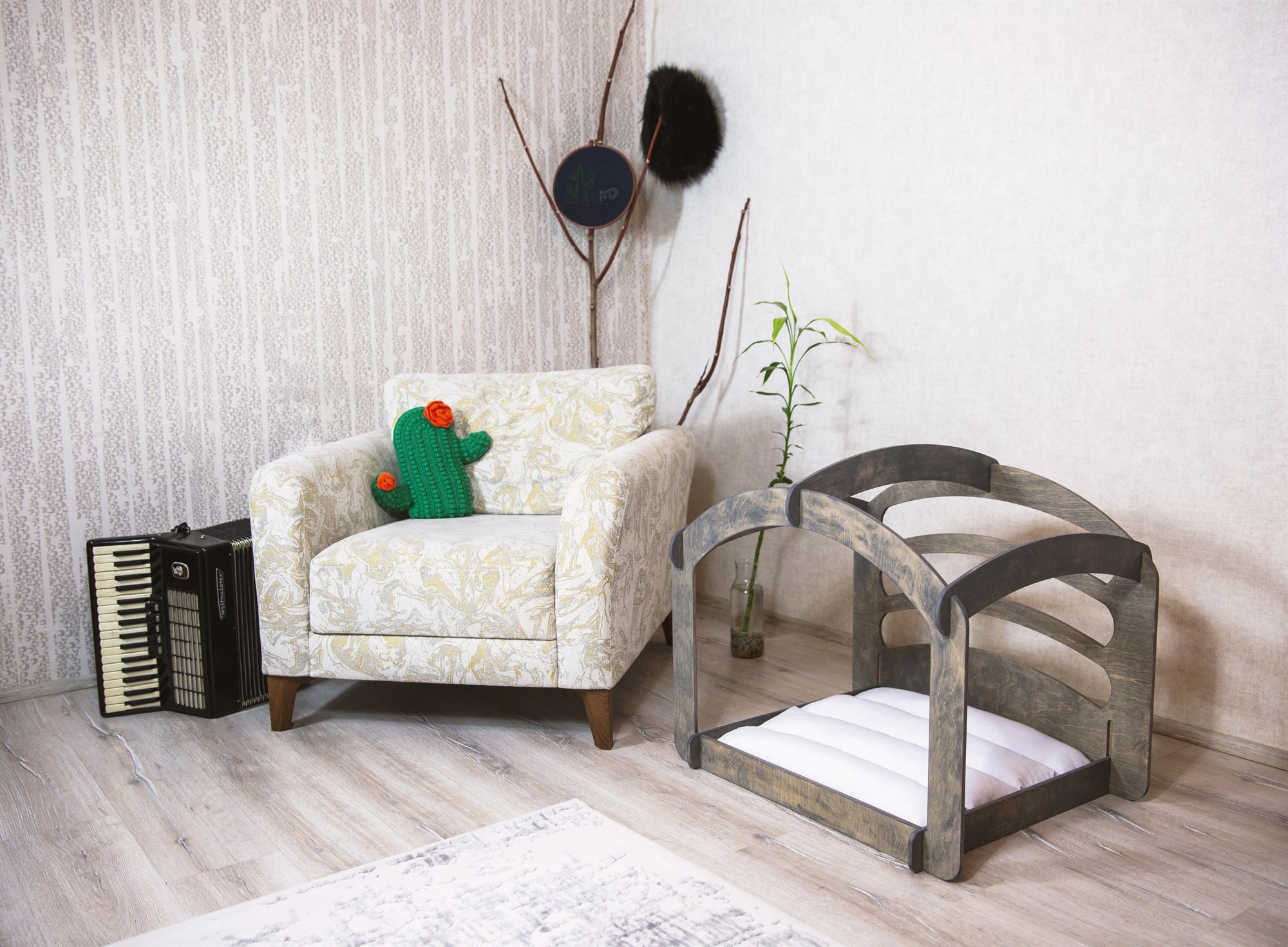 TASMAKA SLATE GREY 05 / Solid Baltic Birch Wood Grain & Shadow Layers